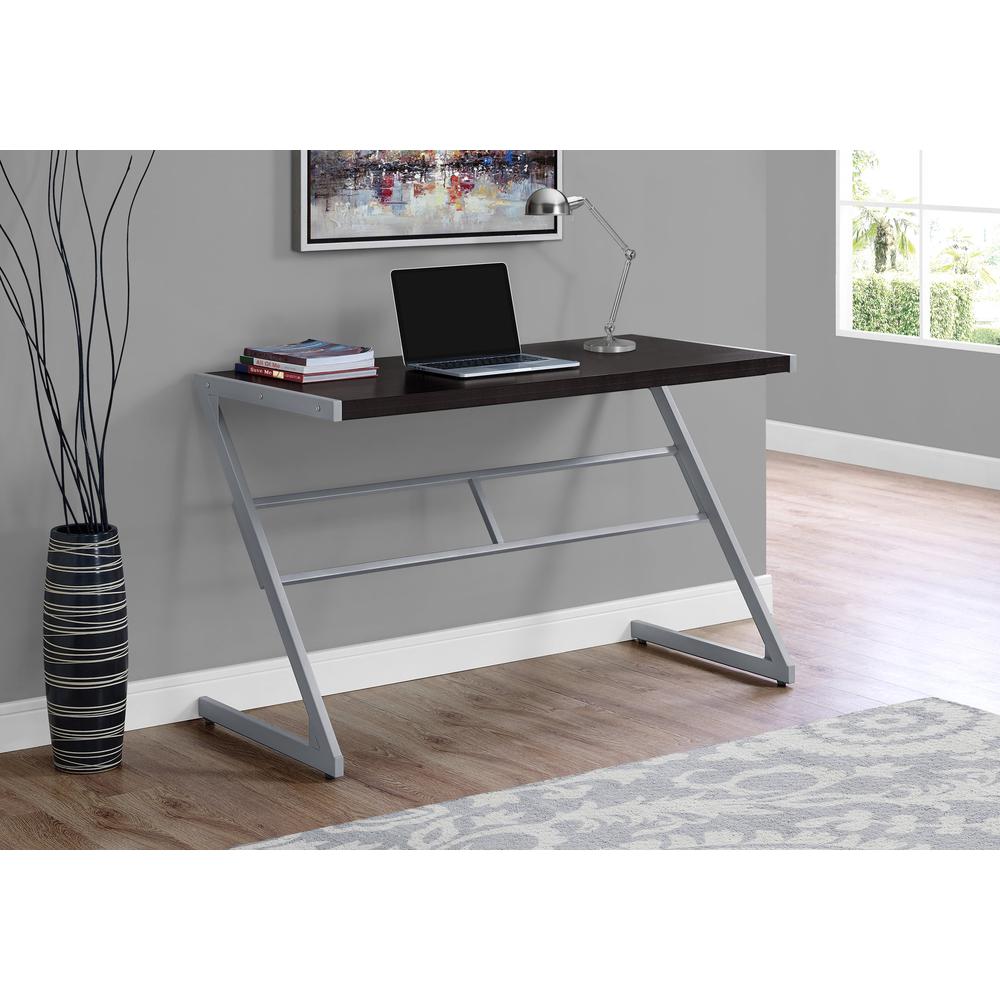 Henson - Computer Desk Home Office Laptop 48"L Work Brown Laminate Grey