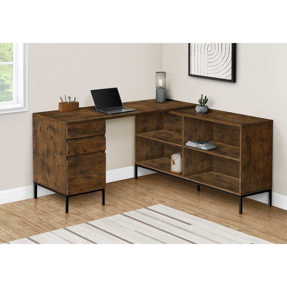 Raphael - Computer Desk Home Office Corner Storage Drawers 60"L L Shape