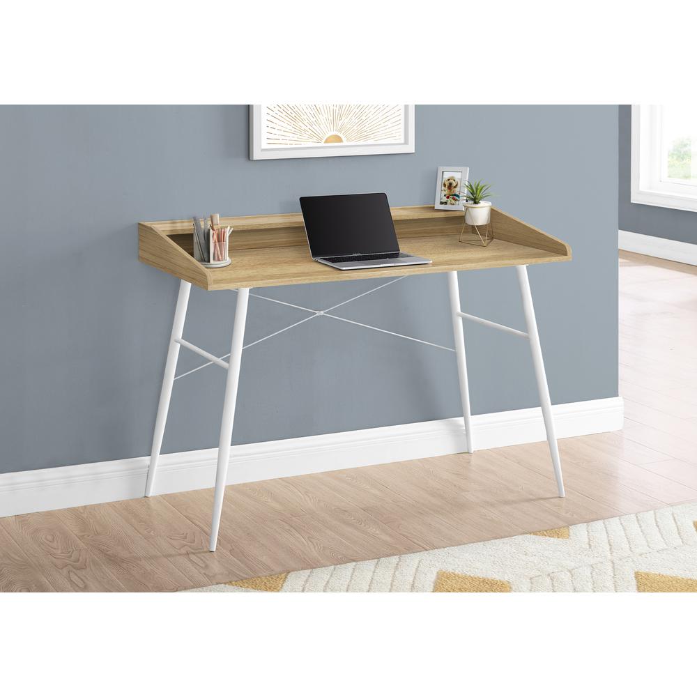 Ohara - Computer Desk Home Office Laptop Storage Shelves 48"L Work Natural