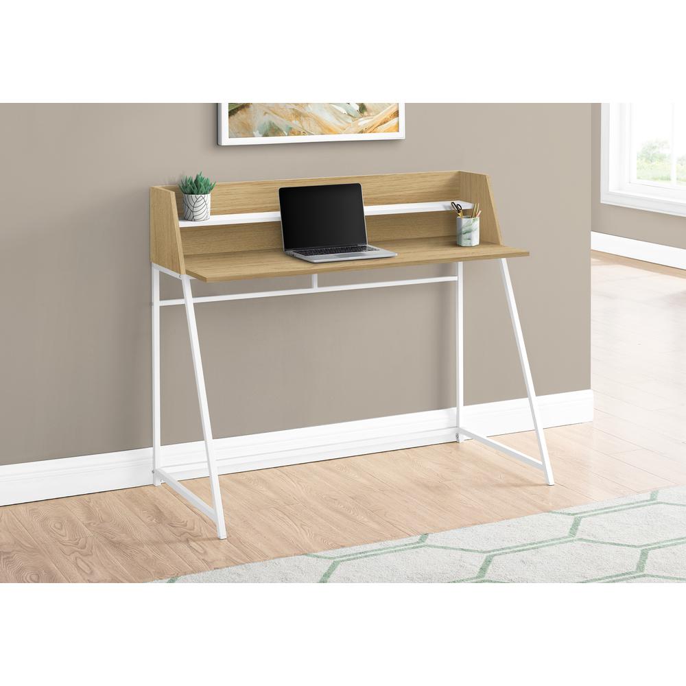 Marcos - Computer Desk Home Office Laptop Storage Shelves 48"L Work Natural