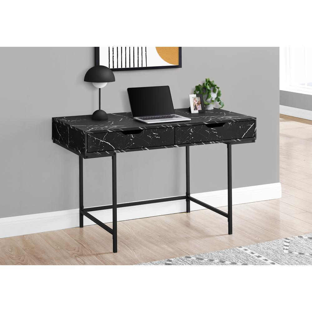 Saul - Computer Desk Home Office Laptop Storage Drawers 48"L Work Black