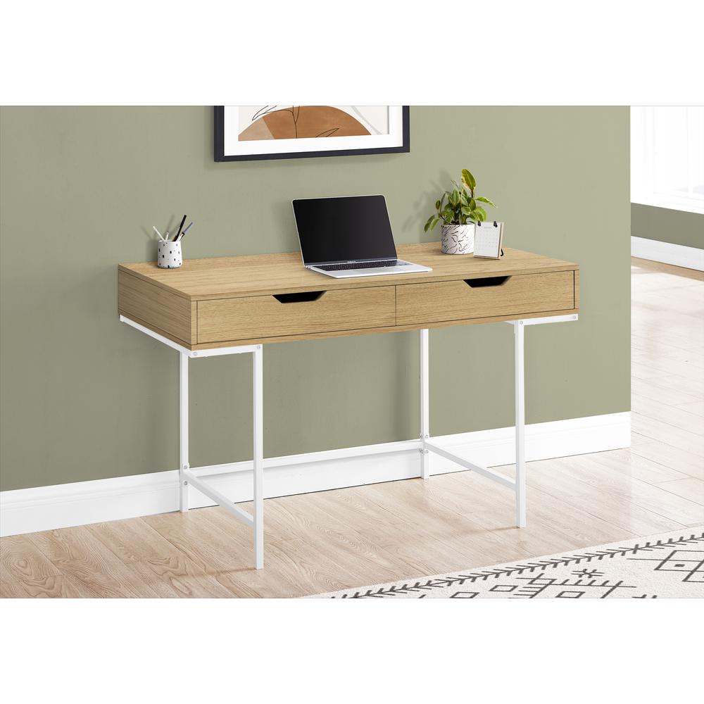 Sentir - Computer Desk Home Office Laptop Storage Drawers 48"L Work Natural