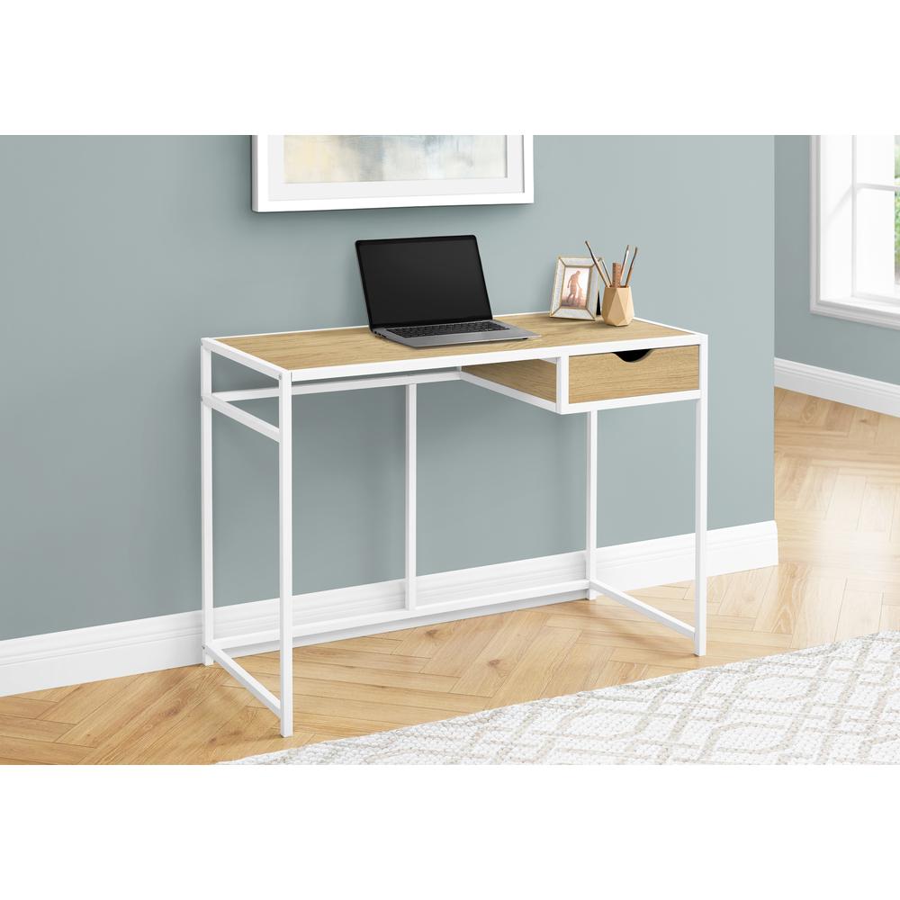 Morigan - Computer Desk Home Office Laptop Storage Drawer 42"L Work Natural