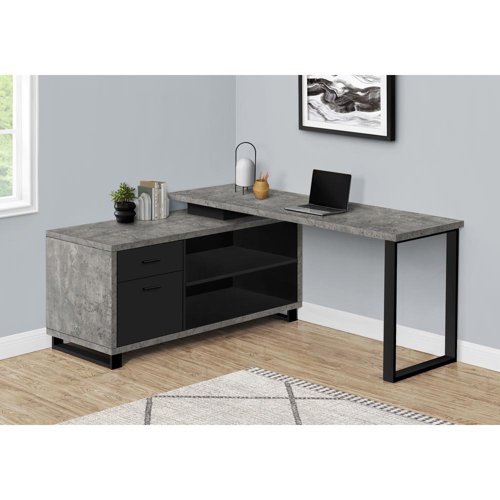 Falan - Computer Desk Home Office Corner Storage Drawers 72"L L Shape