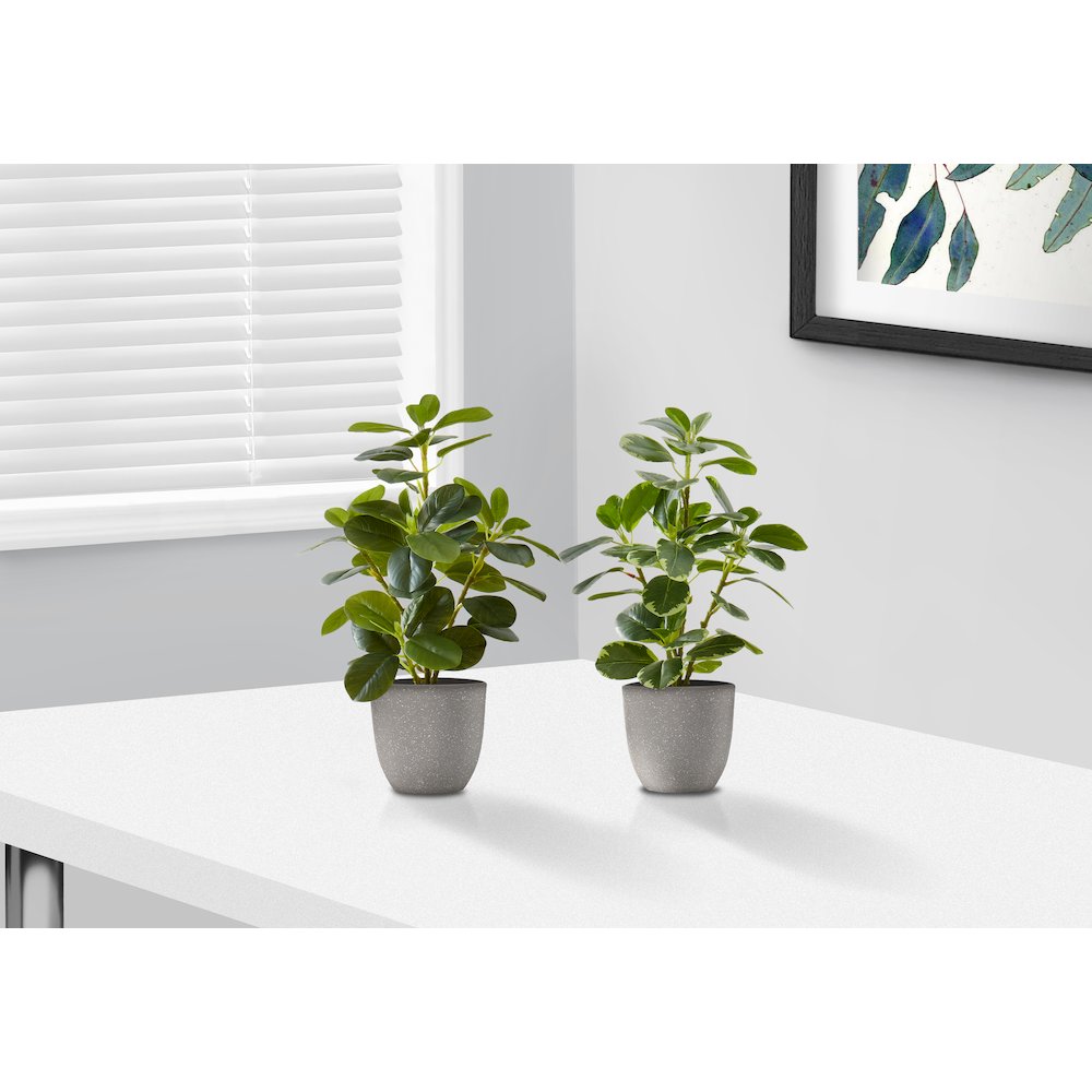 Ballari - Artificial Plant 14" Tall Ficus Indoor Faux Fake Table Greenery