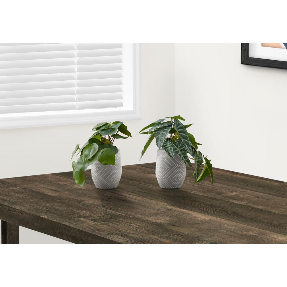 Desmond - Artificial Plant 8" Tall Alocasia Indoor Faux Fake Table Greenery