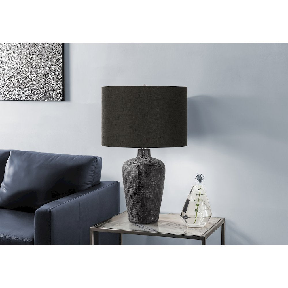 Collice - Lighting Table Lamp 24"H Black Ceramic Black Shade Contemporary