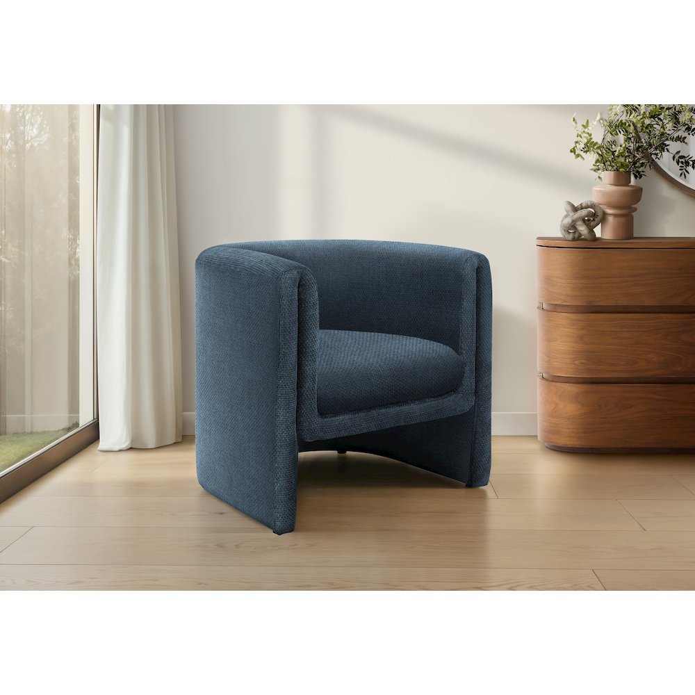 Accent Chair, 29"H, Upholstered, Living Room, Bedroom, Blue Fabric, Contemporary, Modern