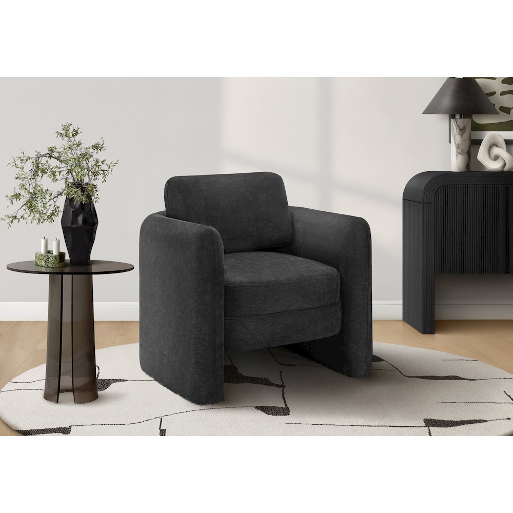 Accent Chair, 32"H, Upholstered, Living Room, Bedroom, Black Fabric, Contemporary, Modern