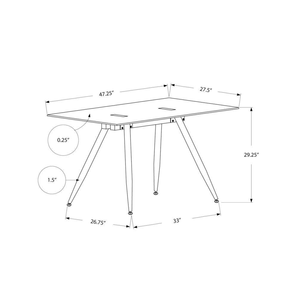 Amare - Computer Desk Home Office Laptop 48"L Work White Metal Tempered