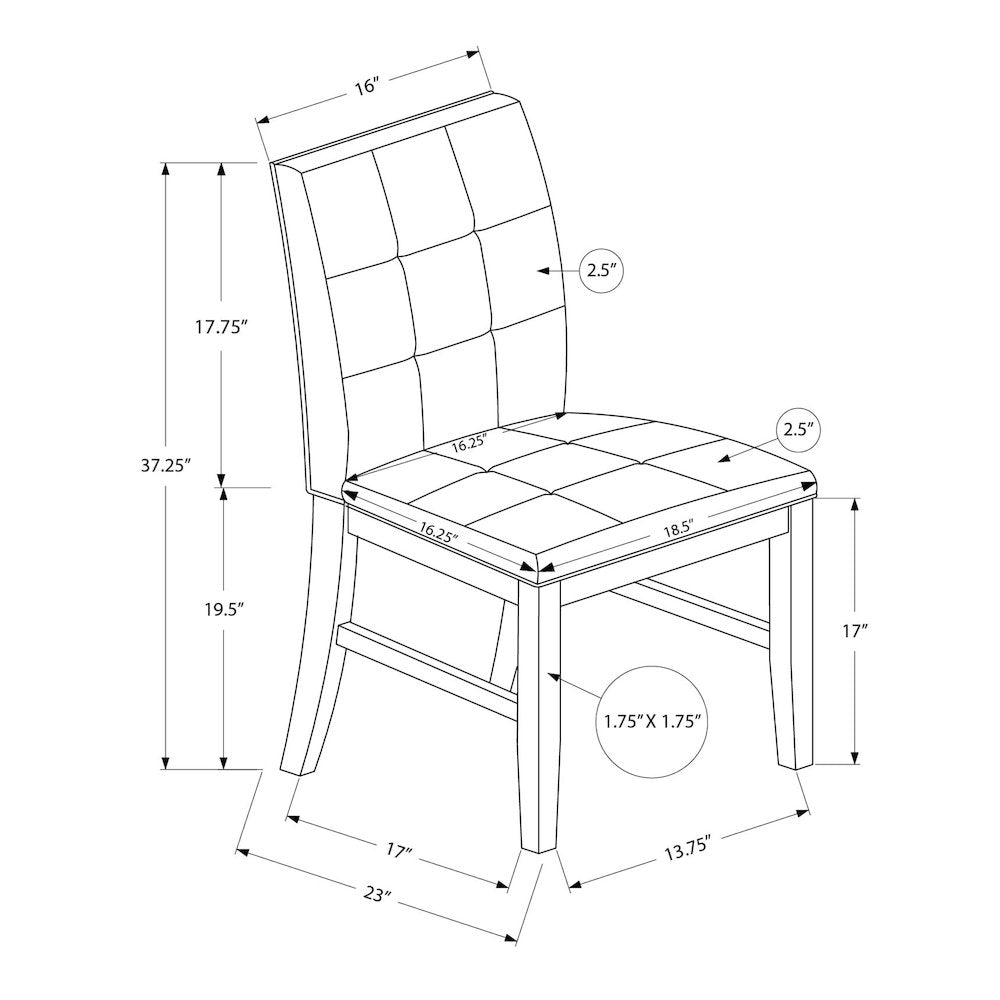 Terrie - Dining Chair 37" Height Set Of 2 Upholstered Dining Room