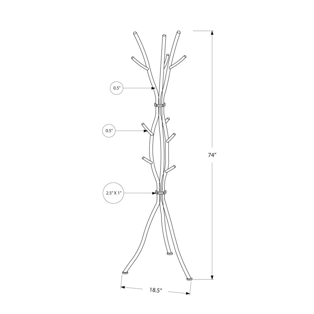 Ferris - Coat Rack Hall Tree 11 Hooks Entryway 74"H Bedroom White
