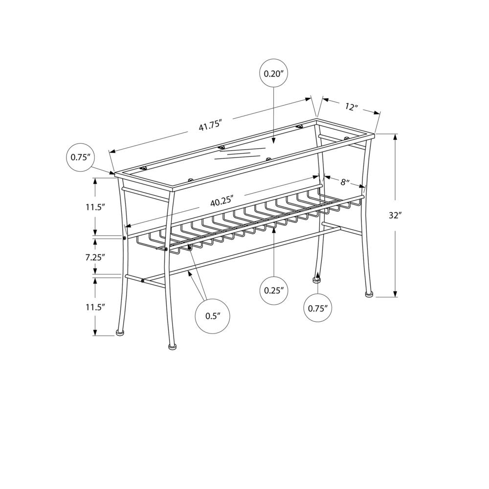 Gatria - Accent Table Console Entryway Narrow Sofa Living Room Bedroom Clear