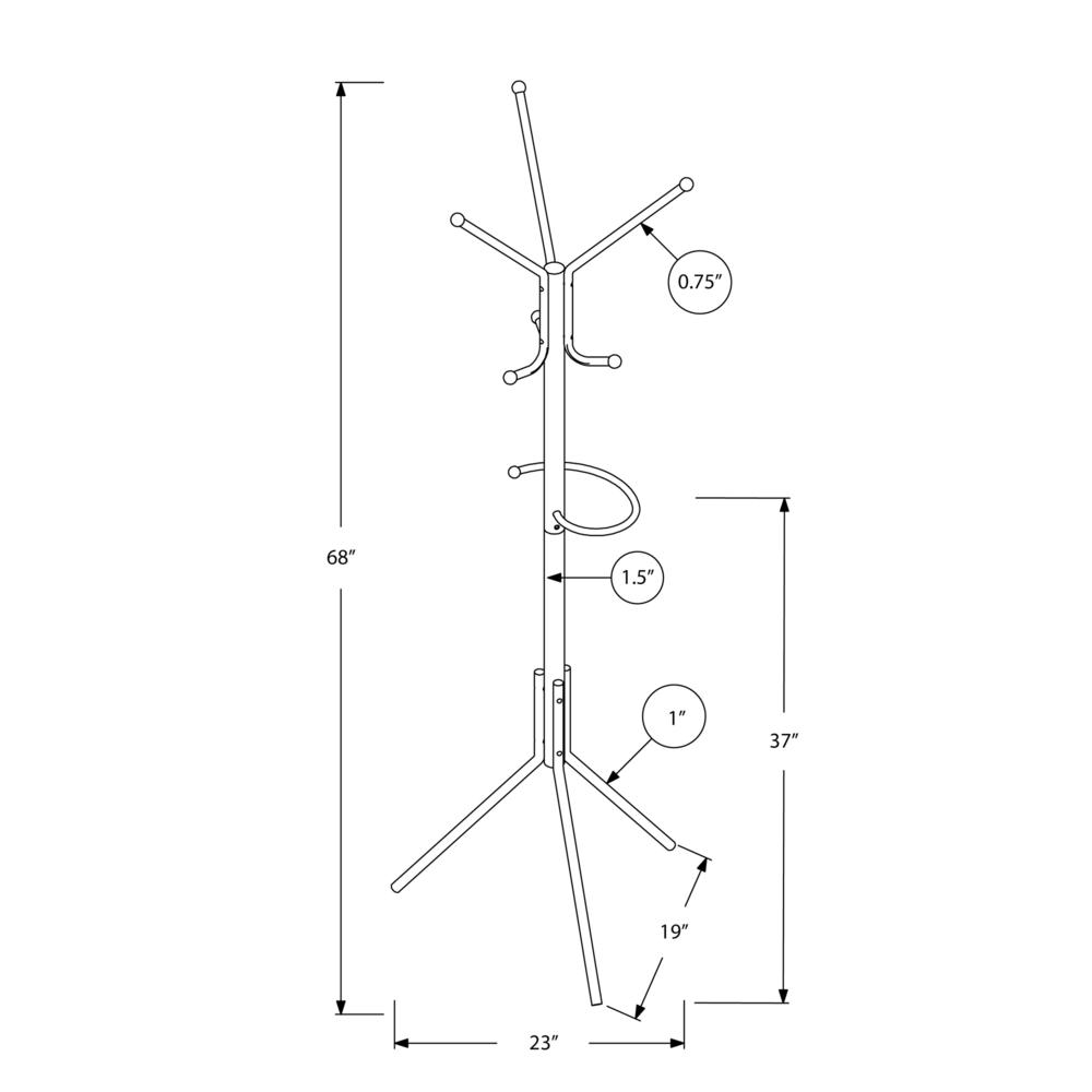 Lance - Coat Rack Hall Tree 6 Hooks Entryway 68"H Bedroom White