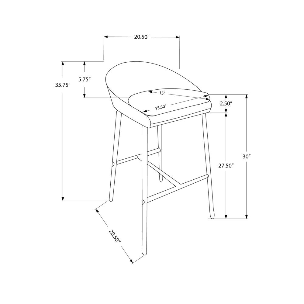 Bean - Bar Stool Set Of 2 Bar Height Chrome Metal Grey