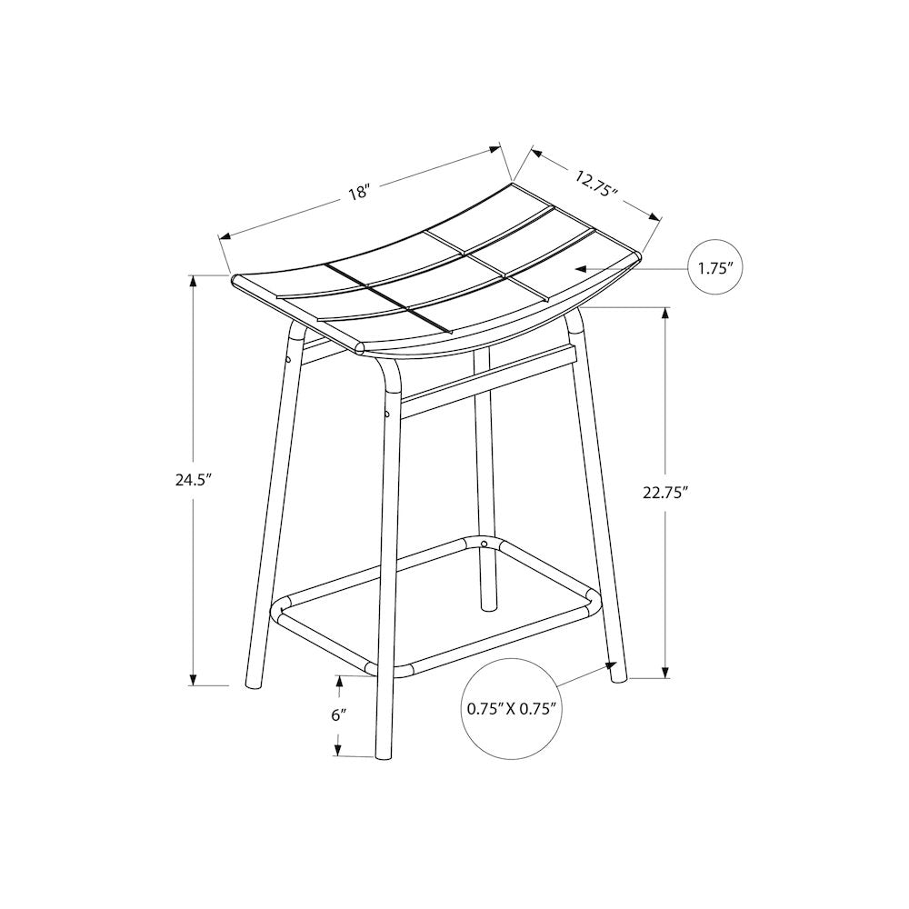 Sebastian - Barstool Counter Height Set Of 2 Kitchen Grey Fabric Black