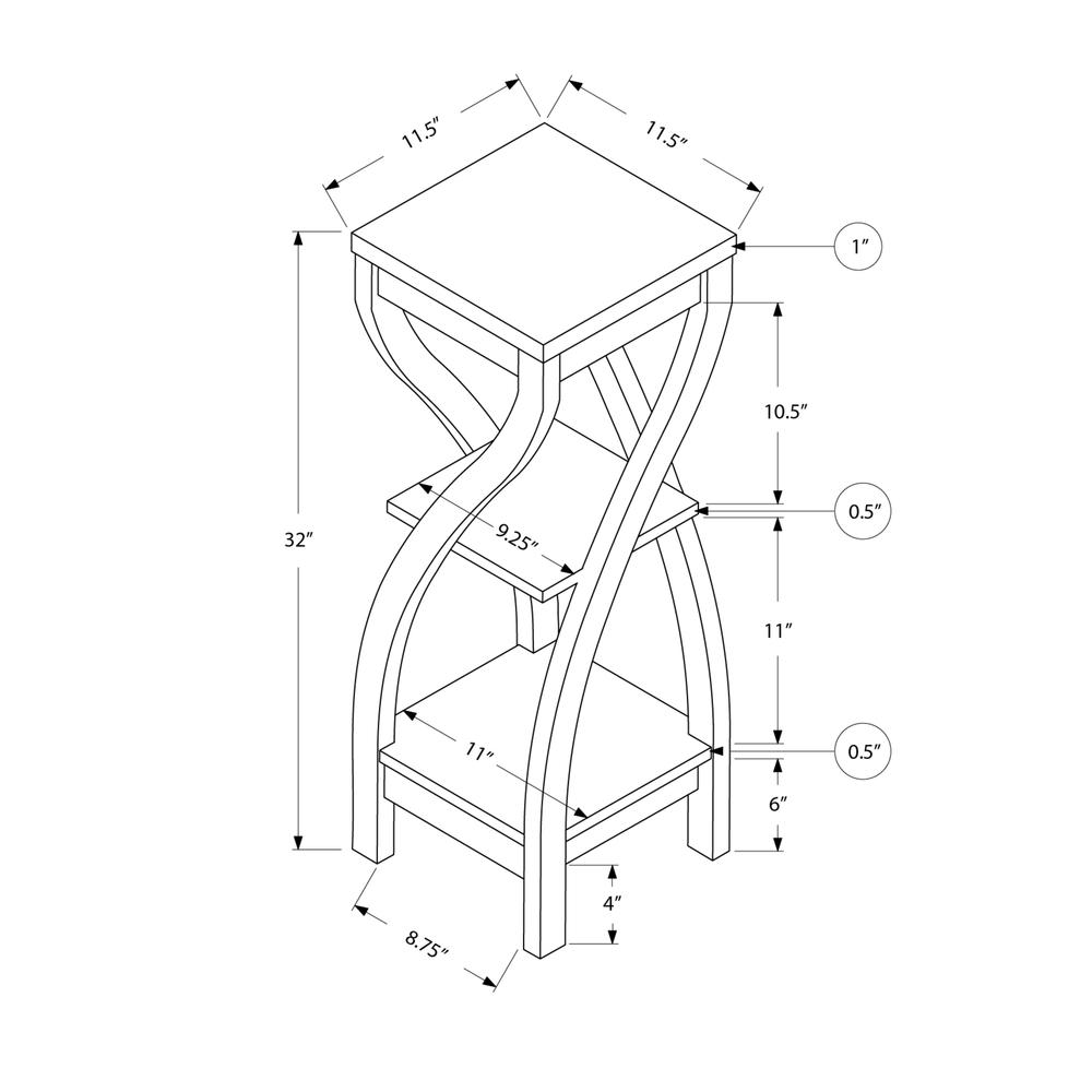 Siskal - Accent Table Side End Plant Stand Square Living Room Bedroom