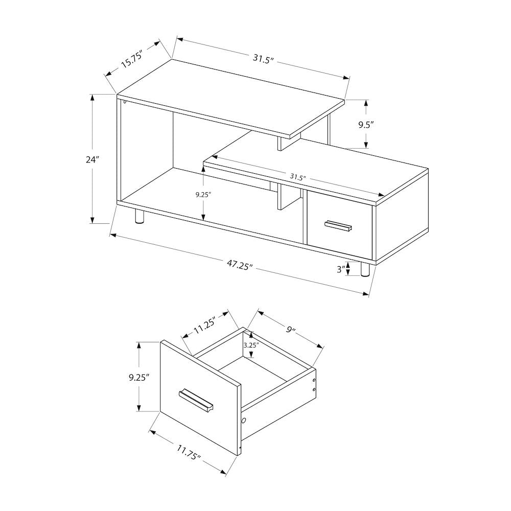 Everdon - Tv Stand 48 Inch Console Media Entertainment Center Storage Drawer