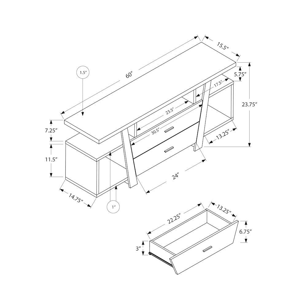 Warren - Tv Stand 60 Inch Console Media Entertainment Center Storage Drawers