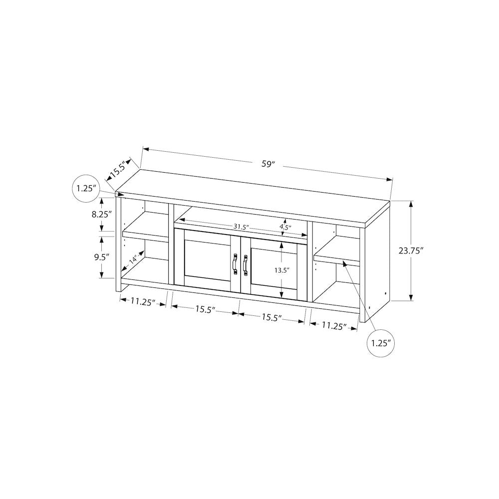 Clairette - Tv Stand 60 Inch Console Media Entertainment Center Storage Cabinet
