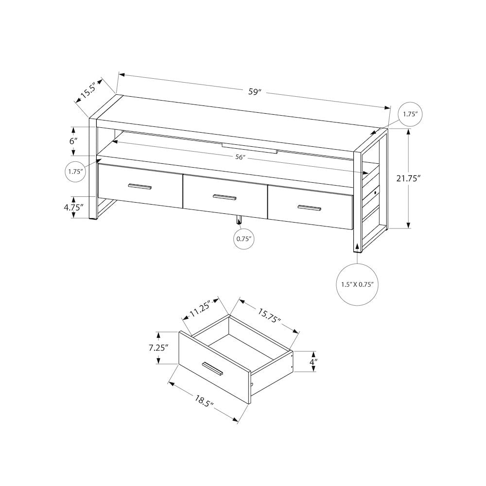 Kristy - Tv Stand 60 Inch Console Media Entertainment Center Storage Drawers