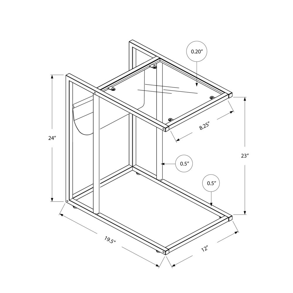 Azura - Accent Table C-shaped End Side Snack Magazine Storage Living Room