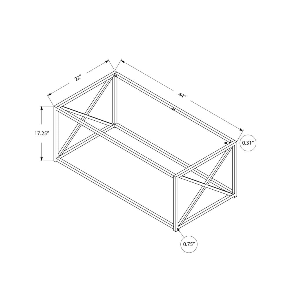 Jupiter - Coffee Table Accent Cocktail Rectangular Living Room 44"L Clear Tempered