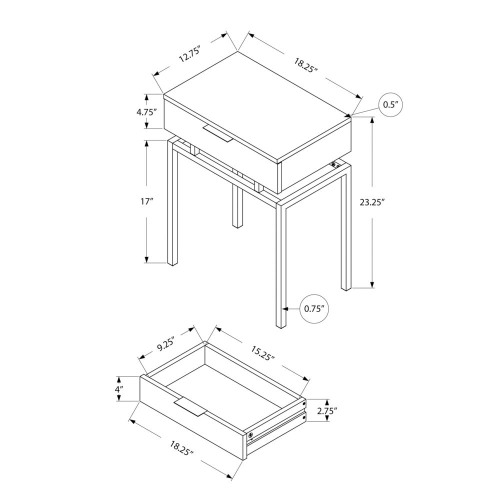 Curtice - Accent Table Side End Nightstand Lamp Storage Drawer Living Room