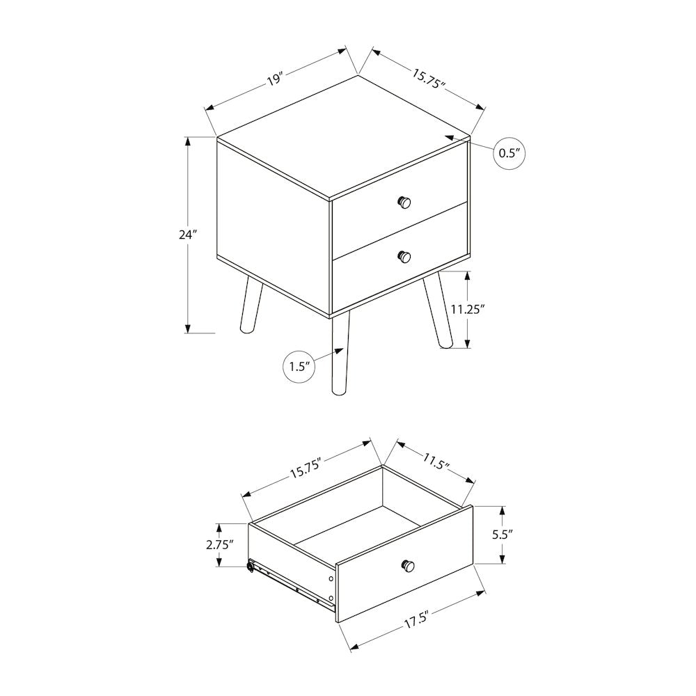 Sava - Accent Table Bedroom End Living Room Nightstand Side Table Storage