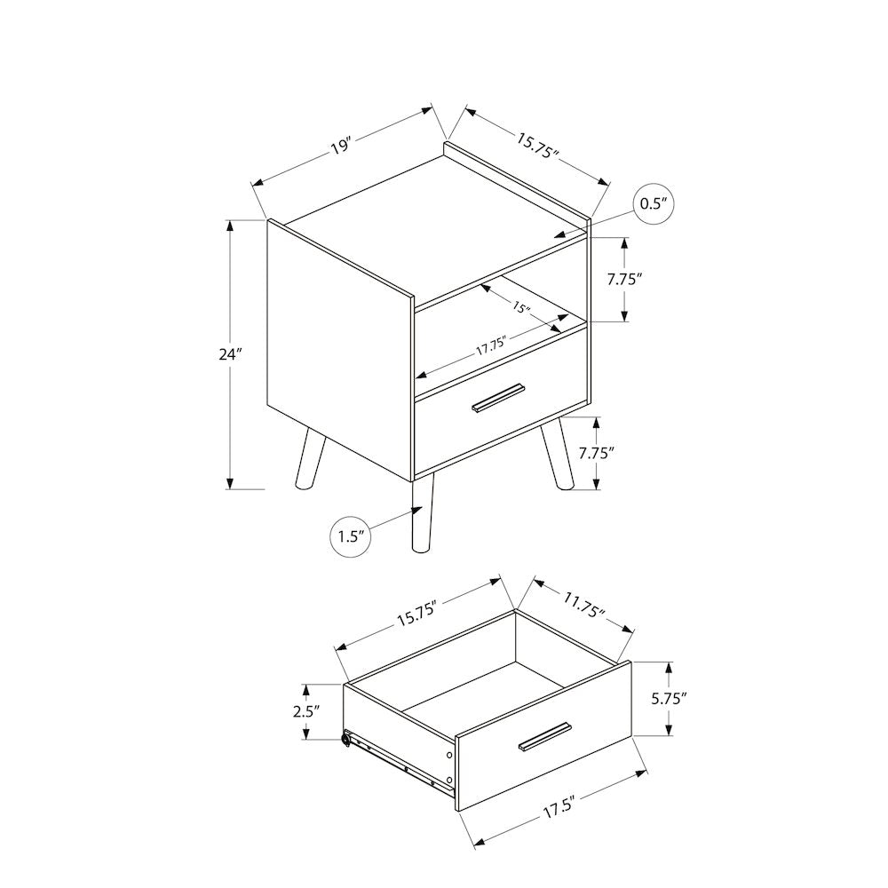 Tova - Accent Table Side Table End Storage Drawer Nightstand Bedroom Living