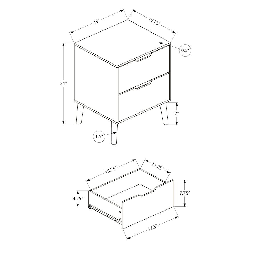 Cerne - Accent Table Side Table End Storage Drawer Nightstand Bedroom Living