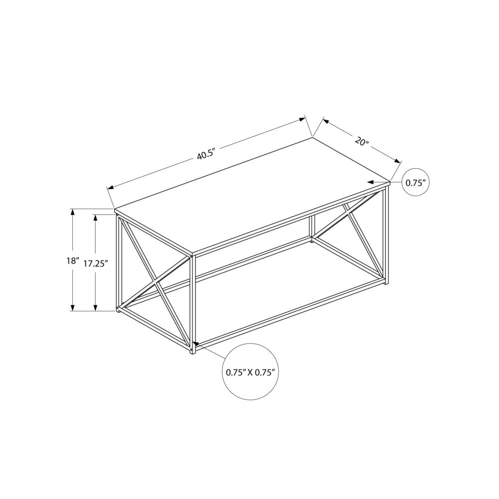 Bechet - Coffee Table Accent Cocktail Rectangular Living Room 40"L Grey Laminate