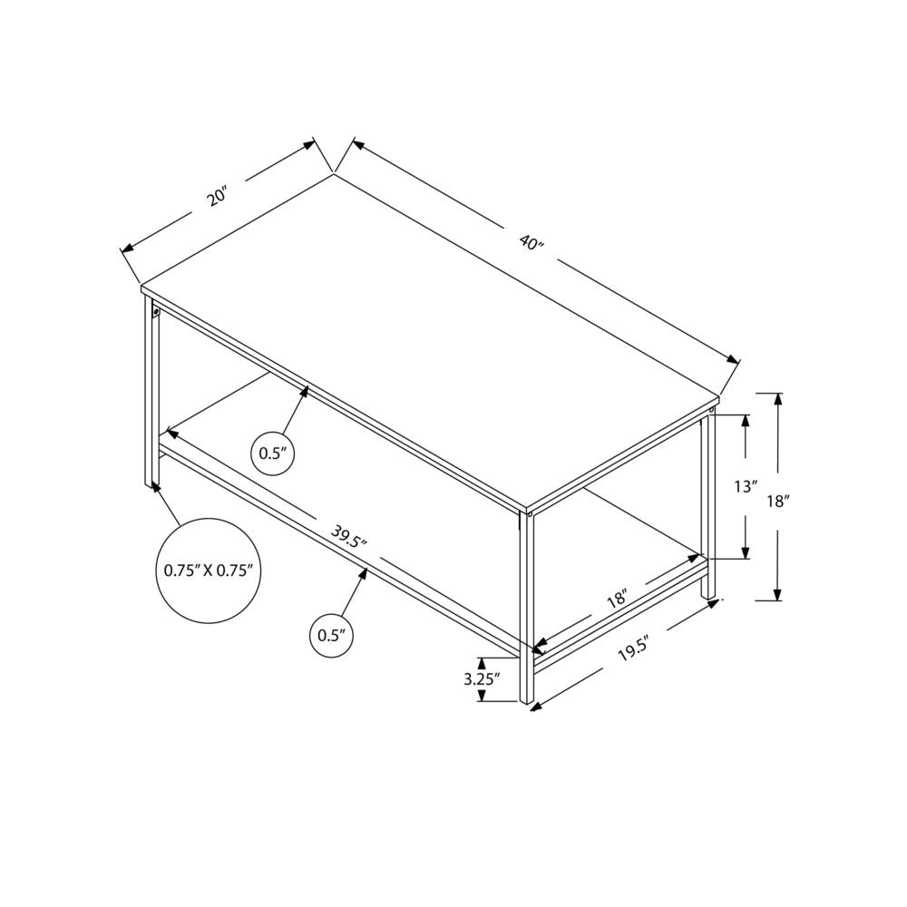Lepine - Coffee Table Accent Cocktail Rectangular Living Room 40"L White Laminate
