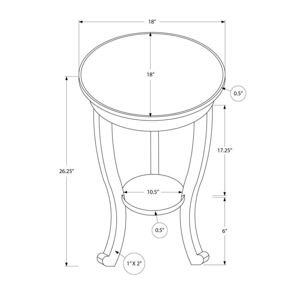Rika - Accent Table 2 Tier Bedroom End Lamp Nightstand Round Side
