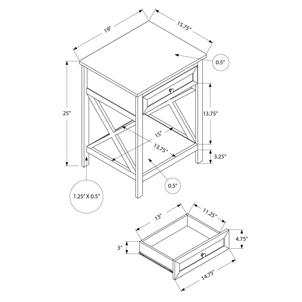 Veles - Accent Table End Side Table 2 Tier Bedroom Nightstand Lamp