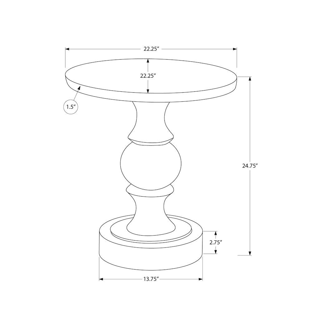 Eveline - Accent Table 25"H Indoor Or Outdoor Bedroom End Living Room