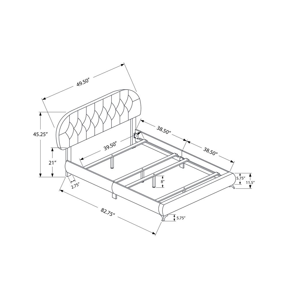 Mocha Urban  Twin Upholstered Bed in White – Transitional Style with Chrome & Wood Accents