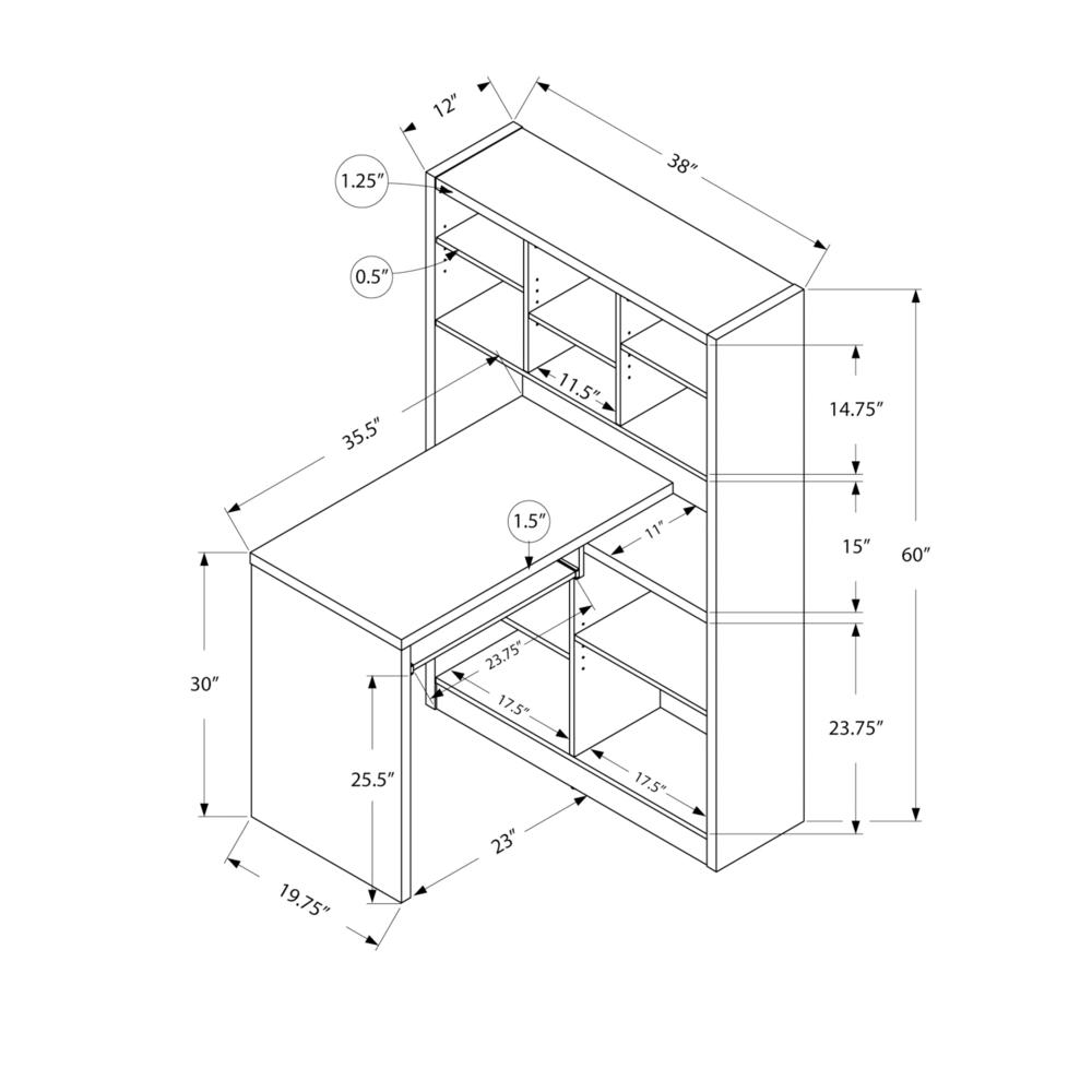 Alya - Computer Desk Home Office Bookcase Corner Storage Shelves Left Right
