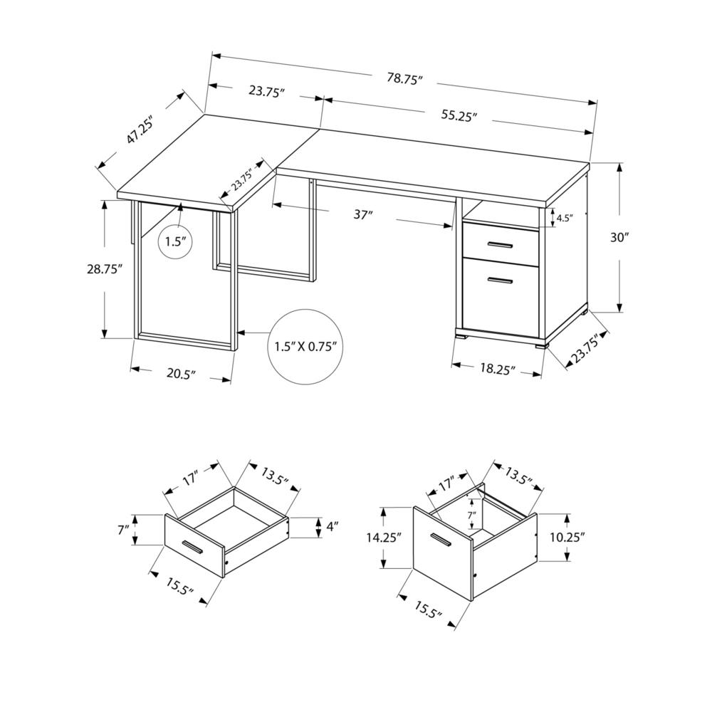 Edel - Computer Desk Home Office Corner Left Right Set-up Storage Drawers
