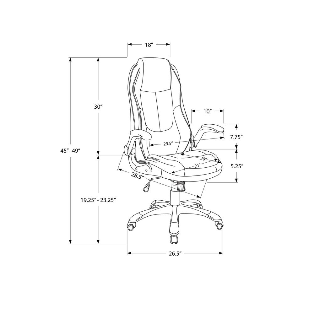 Baptiste - Office Chair Adjustable Height Swivel Ergonomic Armrests Computer Desk Work