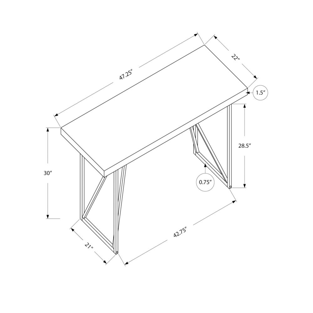 Rava - Computer Desk Home Office Laptop 48"L Work White Laminate Grey