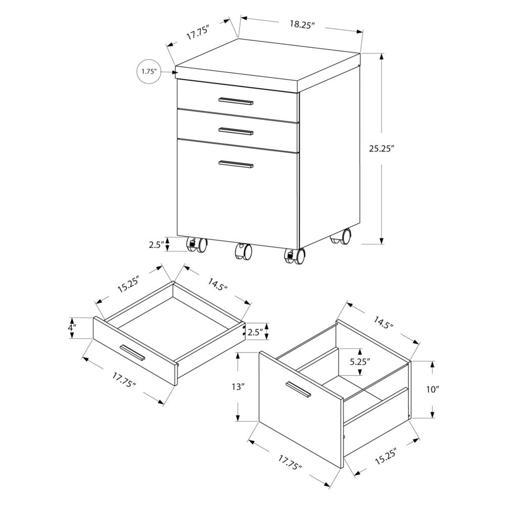 Tobin - File Cabinet Rolling Mobile Storage Drawers Printer Stand Office Work