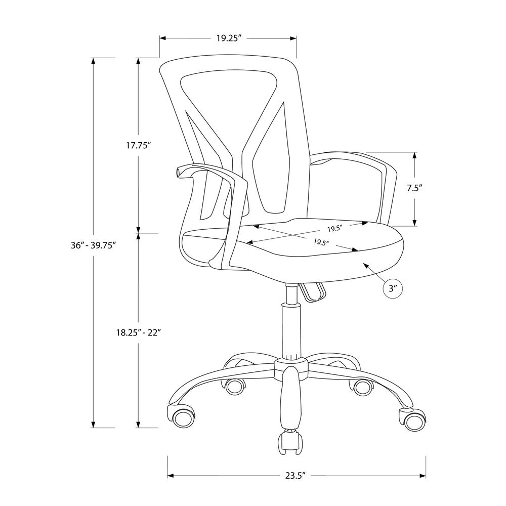 Luxio - Office Chair Adjustable Height Swivel Ergonomic Armrests Computer Desk Work