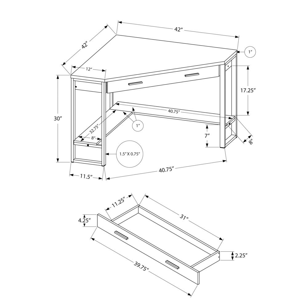 Leola - Computer Desk Home Office Corner Storage Drawers 42"L Work Laptop