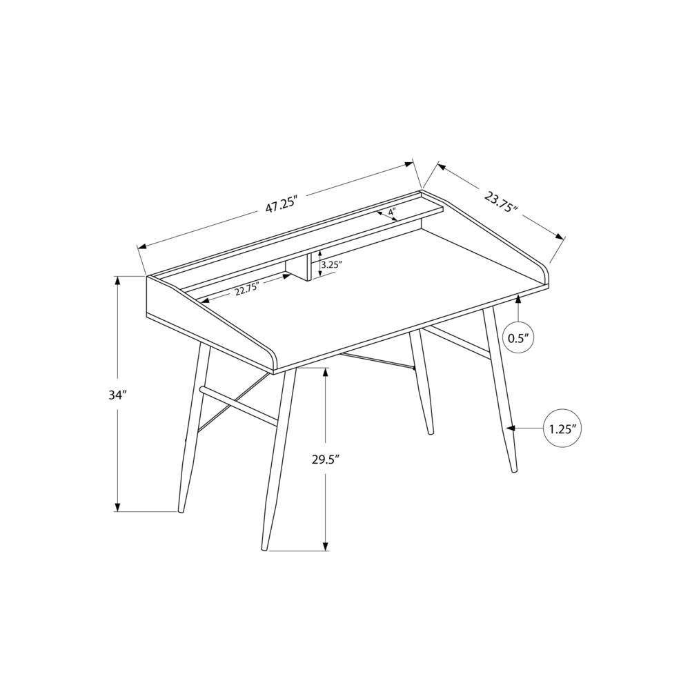 Boone - Computer Desk Home Office Laptop Storage Shelves 48"L Work Black