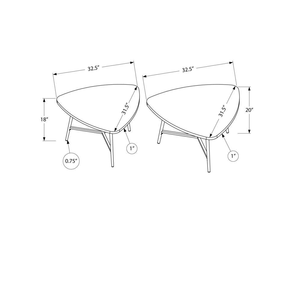 Nafaro - Table Set 2pcs Set Coffee End Side Accent Living Room