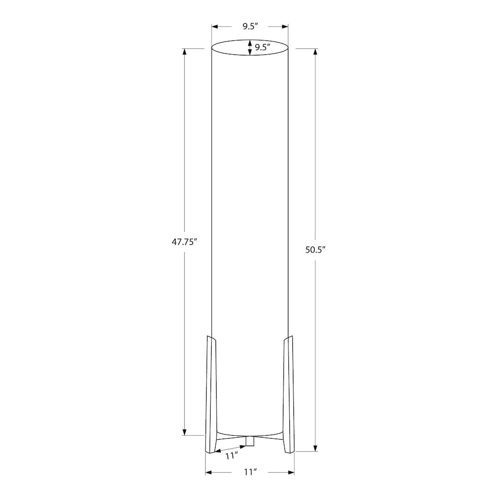 Lorand - Lighting 50"H Floor Lamp Brown Wood Look Ivory / Cream