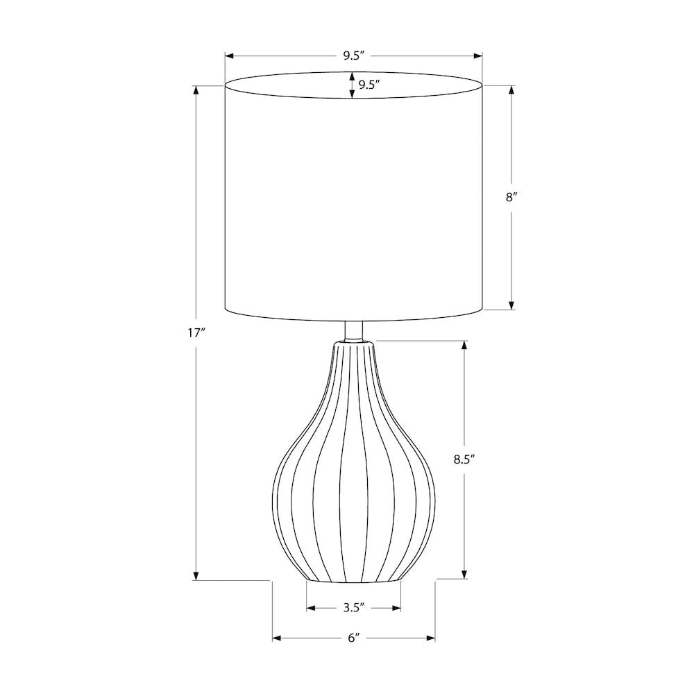 Erla - Lighting 17"H Table Lamp Black Ceramic Ivory / Cream Shade