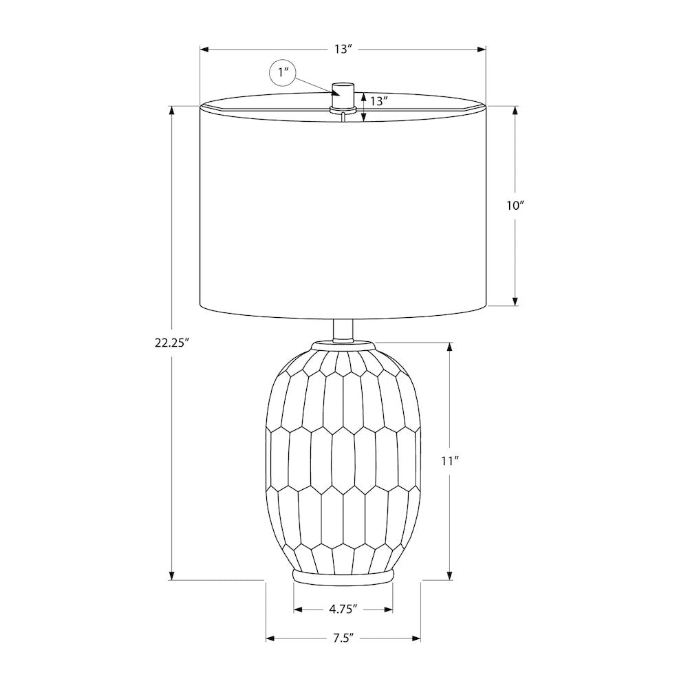 Helio - Lighting 22"H Table Lamp Blue Ceramic Ivory / Cream Shade