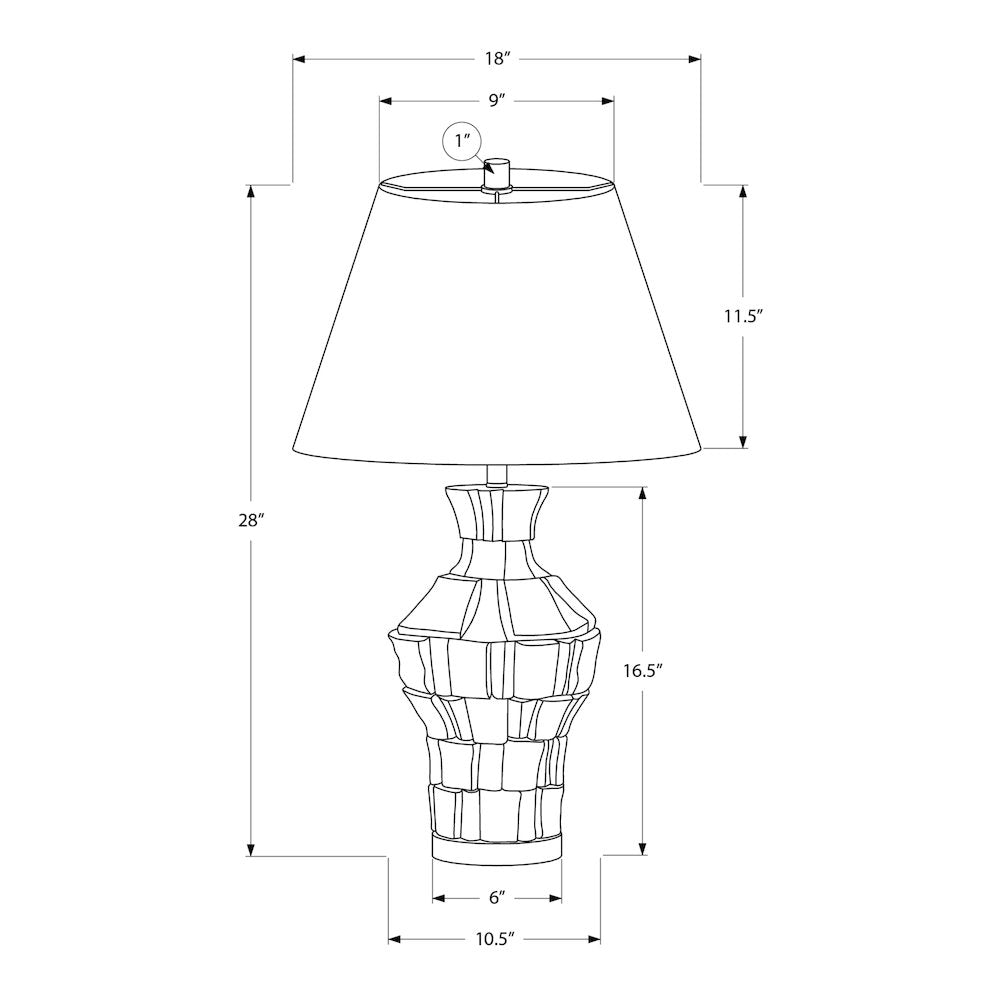 Niko - Lighting 28"H Table Lamp Grey Resin Ivory / Cream Shade